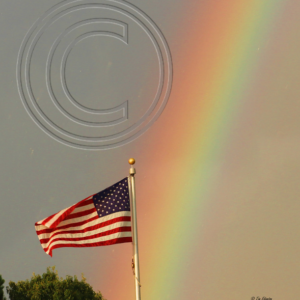 rainbow and American flag