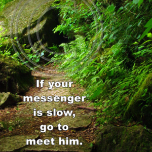 If your messenger is slow, go to meet him.