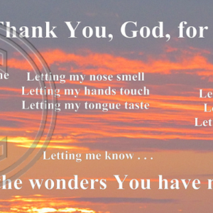 Thank you, God, for . . .