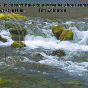 You know, it doesn't always have to be about something. Sometimes it just is. Tim Edington